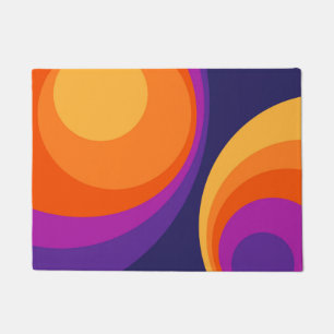 Colorful retro Circles Design Fußmatte