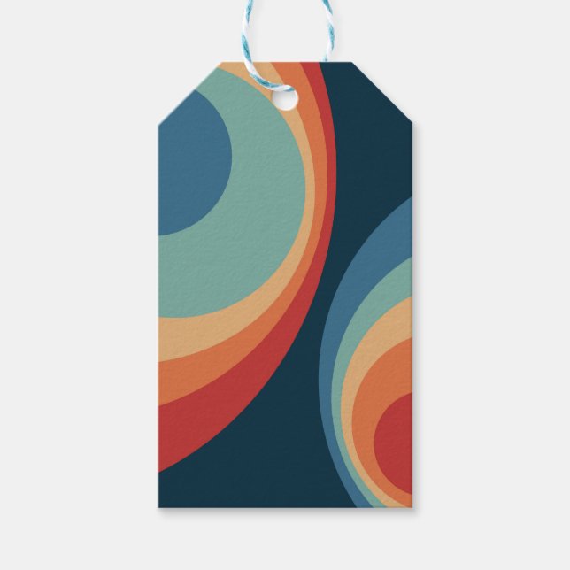 Colorful retro Circles Design Geschenkanhänger (Vorderseite)