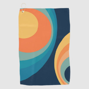 Colorful retro Circles Design Golfhandtuch