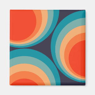 Colorful retro Circles Design Magnet