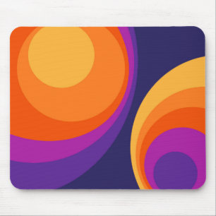 Colorful retro Circles Design Mousepad