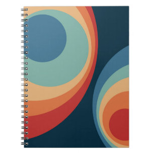 Colorful retro Circles Design Notizblock