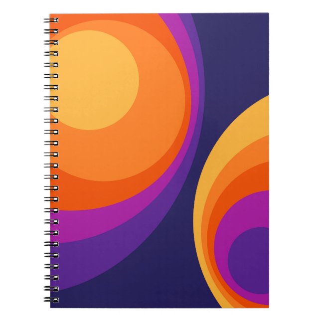 Colorful retro Circles Design Notizblock (Vorderseite)