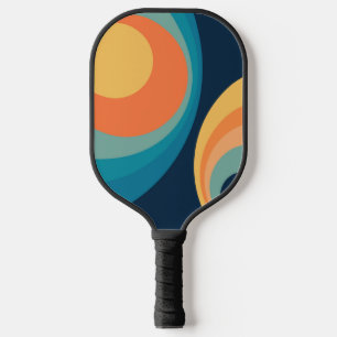 Colorful retro Circles Design Pickleball Schläger