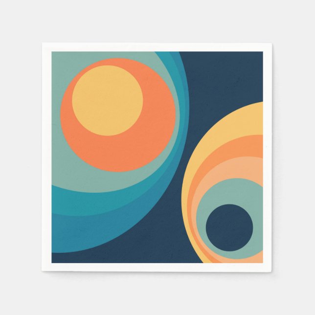 Colorful retro Circles Design Serviette (Vorderseite)