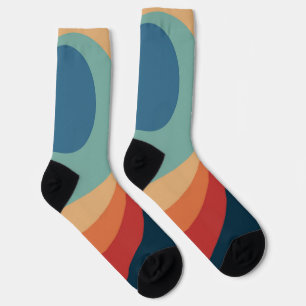 Colorful retro Circles Design Socken