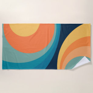 Colorful retro Circles Design Strandtuch