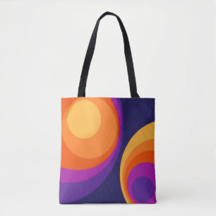 Colorful retro Circles Design Tasche