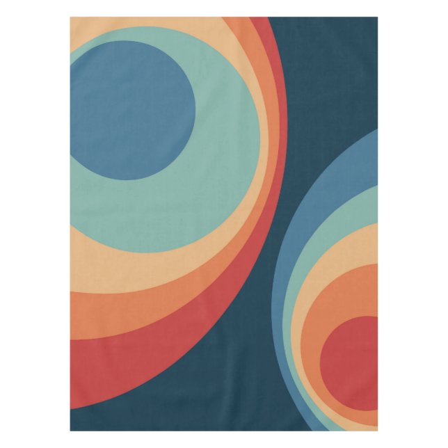 Colorful retro Circles Design Tischdecke (Vorderseite)