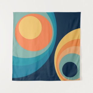 Colorful retro Circles Design Wandteppich