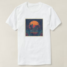 Colorful Retro Futuristic Doodle Style Skyline