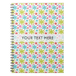 Colorful Retro Snowflakes Christmas Custom Notizblock