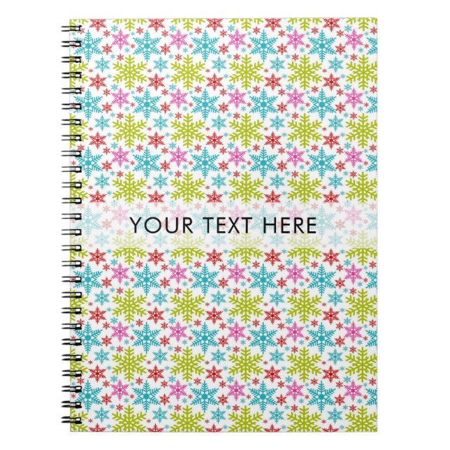 Colorful Retro Snowflakes Christmas Custom Notizblock (Vorderseite)