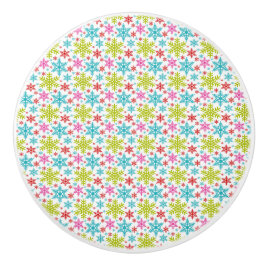 Colorful Retro Snowflakes Christmas  Keramikknauf