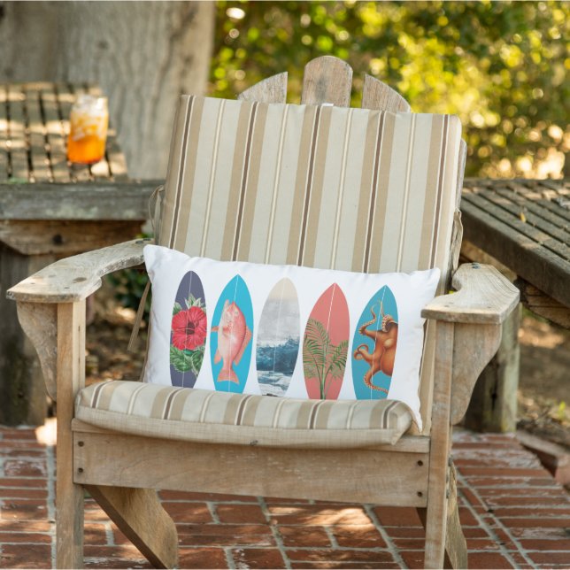 Colorful Retro Surfboards Kissen Für Draußen (Stuhl )