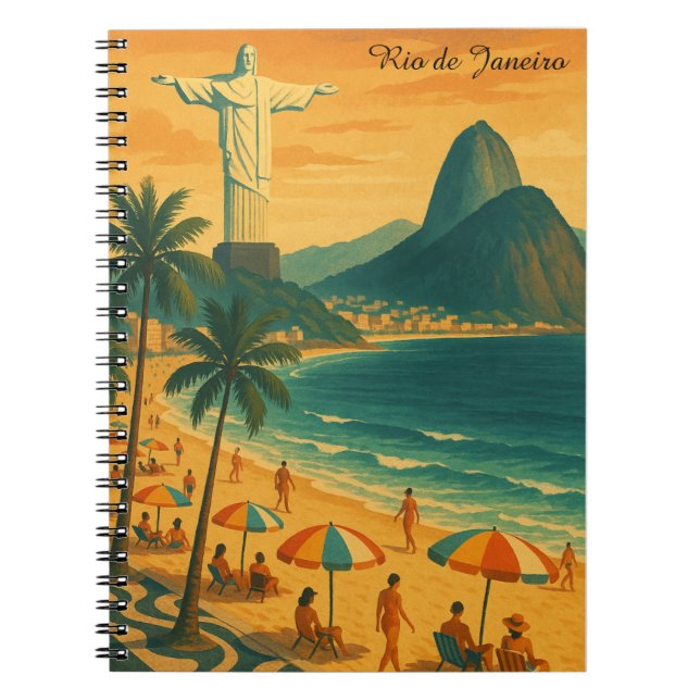 Colorful Rio de Janeiro Brasilien Copacabana Beach Notizblock (Vorderseite)