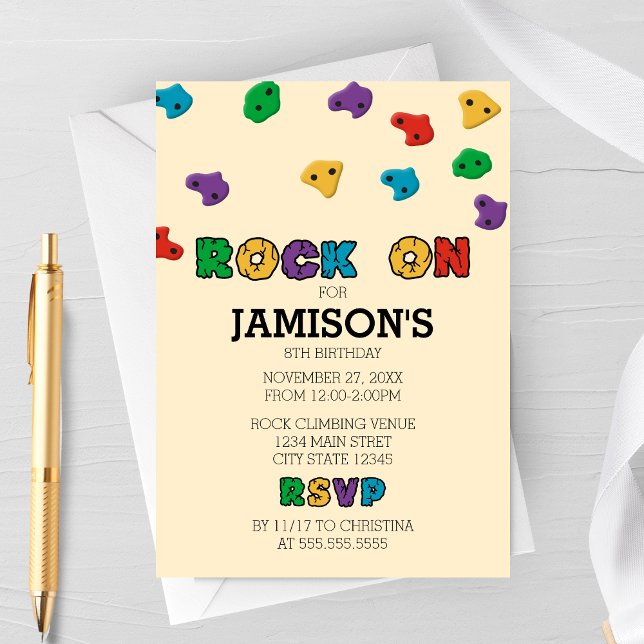 Colorful Rock Climbing Birthday Invitation Einladung (Von Creator hochgeladen)