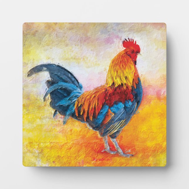 Colorful Rooster Fotoplatte (Vorderseite)