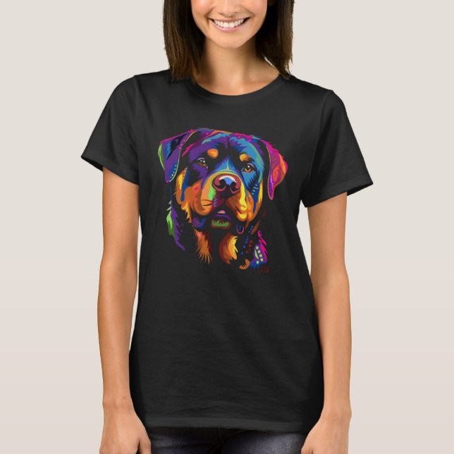 Colorful Rottweiler T-Shirt (Vorderseite)