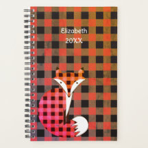 Colorful Rustic Plaid Name Year Planner