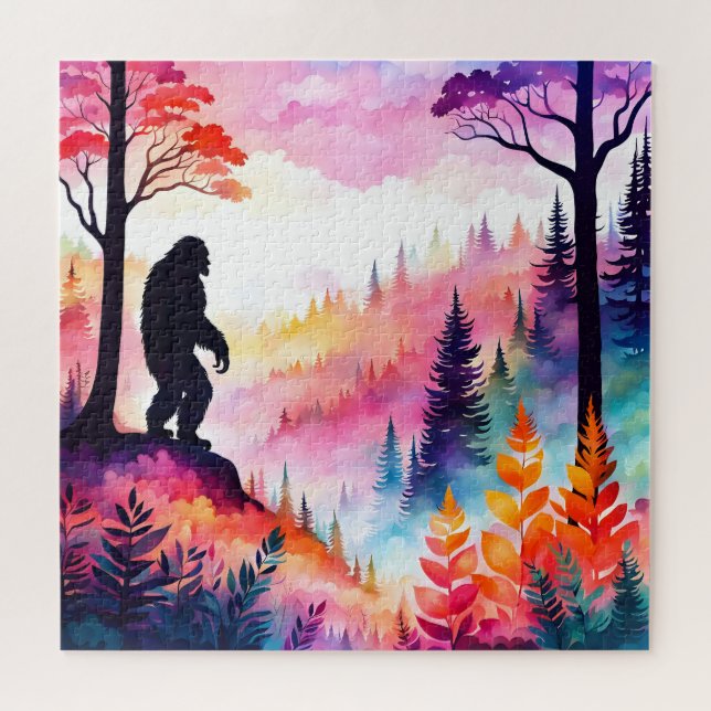 Colorful Sasquatch on Ridge über dem Wald (Horizontal)