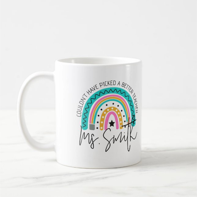 Colorful School Rainbow Teacher Appreciation Gift Kaffeetasse (Links)
