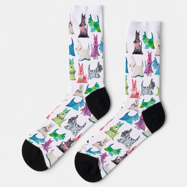 Colorful Scottie Socks Socken (Linkes Detail)