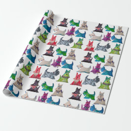 Colorful Scottie Wrapping Paper Geschenkpapier