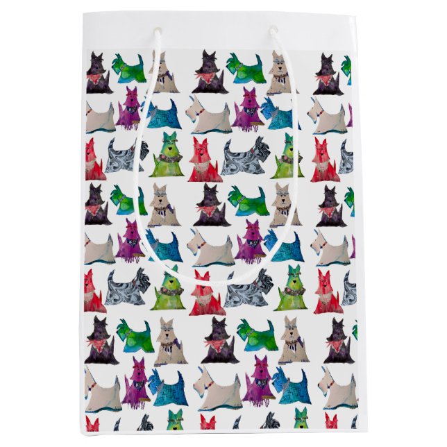 Colorful Scotties Mittlere Geschenktüte (Vorderseite)