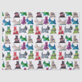 Colorful Scotties Seidenpapier