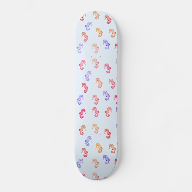 Colorful Seahorses Pattern   Skateboard (Vorderseite)