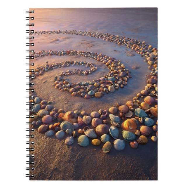 Colorful Seashell Spiral Beach Notebook Notizblock (Vorderseite)