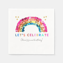 Colorful Sequin Rainbow Geburtstagspapier Napkin Serviette