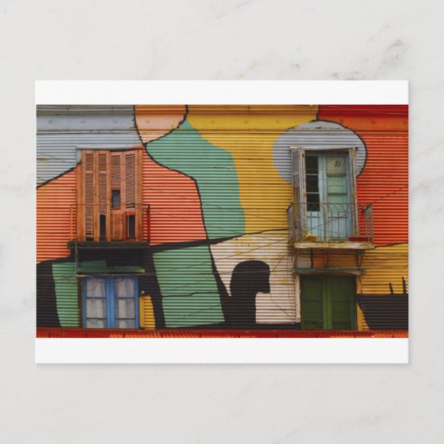 Colorful Shacks Buenes Aires Argentinien Postkarte (Vorderseite)