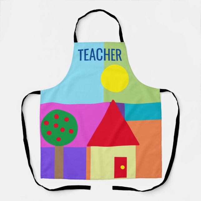 Colorful Shapes School LEHRER Schürze (Vorderseite)