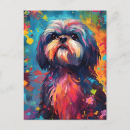 Colorful Shih Tzu Postkarte