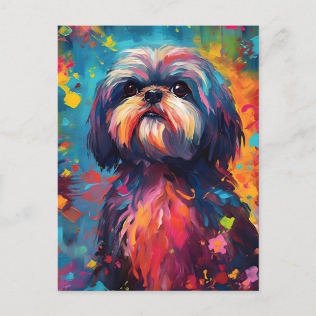 Colorful Shih Tzu Postkarte (Vorderseite)