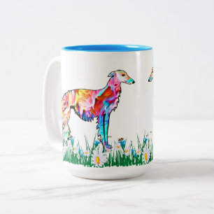 Colorful Silken Windhound Zweifarbige Tasse