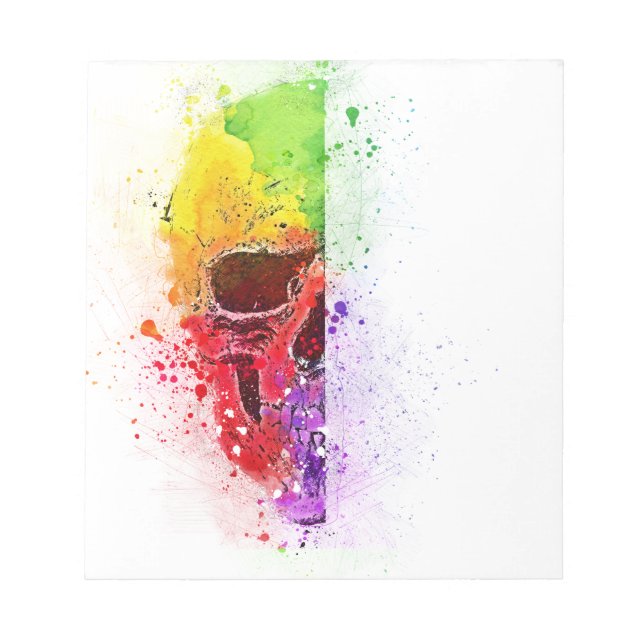 Colorful Skull - Farbiger Totenkopf Notizblock (Vorderseite)