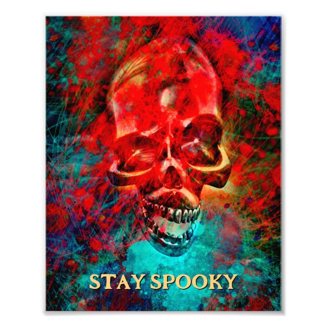 Colorful skull. Stay Spooky  Fotodruck (Vorne)