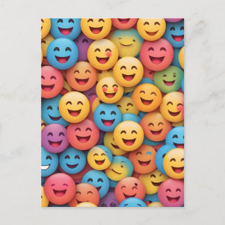 Colorful Smile Emoji Postkarte