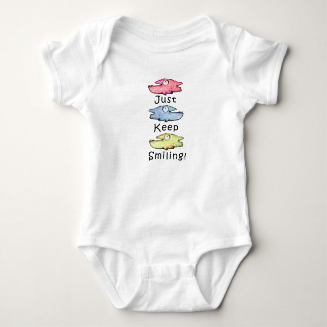Colorful Smiling Fish Baby bodysuit Baby Strampler (Vorderseite)