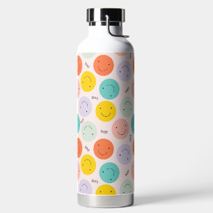 Colorful Smiling Happy Face Pattern Trinkflasche