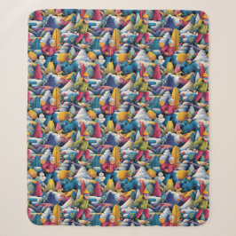 Colorful Snow Skiers Collage Sherpadecke