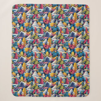 Colorful Snow Skiers Collage Sherpadecke