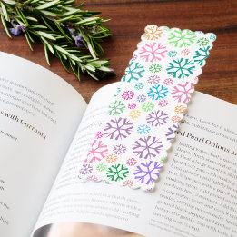 Colorful Snowflakes Pattern on White