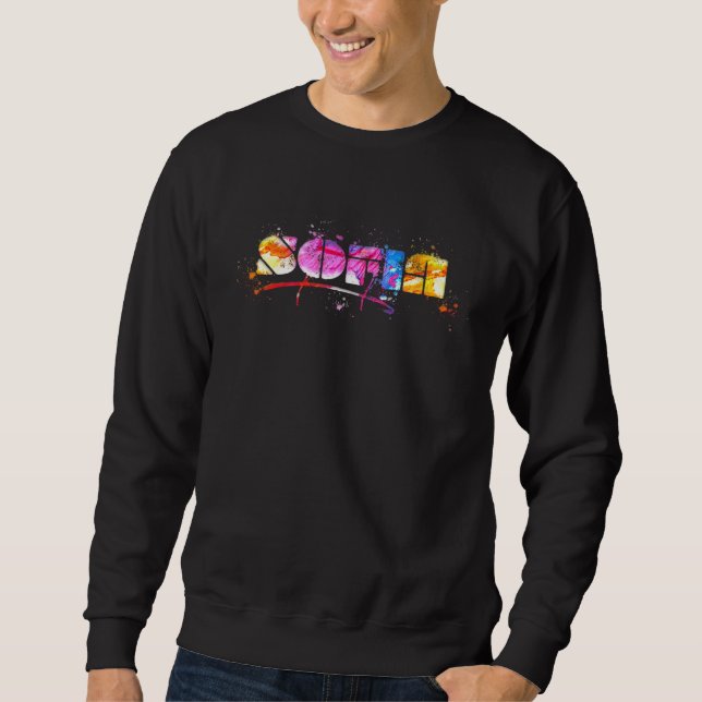 Colorful Sofia Lettering  Watercolor Sofia Sweatshirt (Vorderseite)