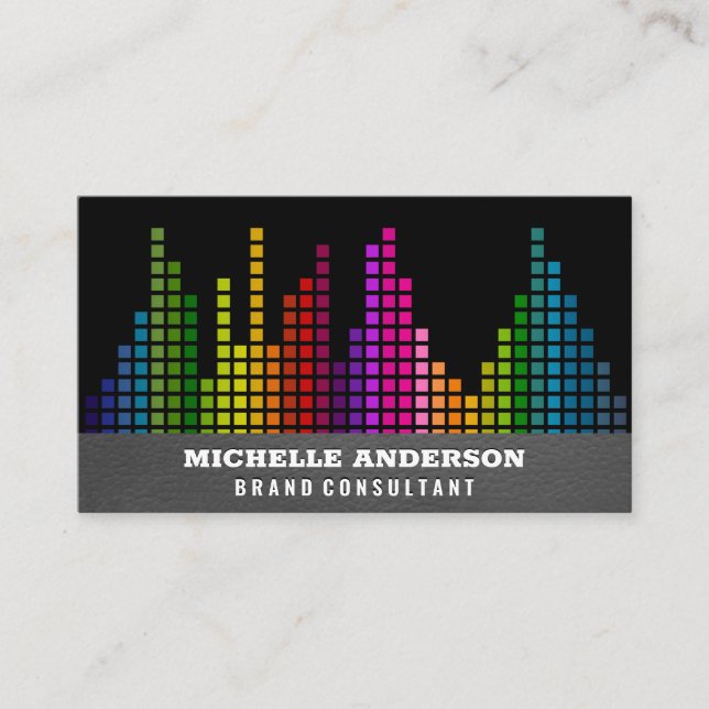 Colorful Sound Bar Equalizer | Lederuntergrund Visitenkarte (Vorderseite)