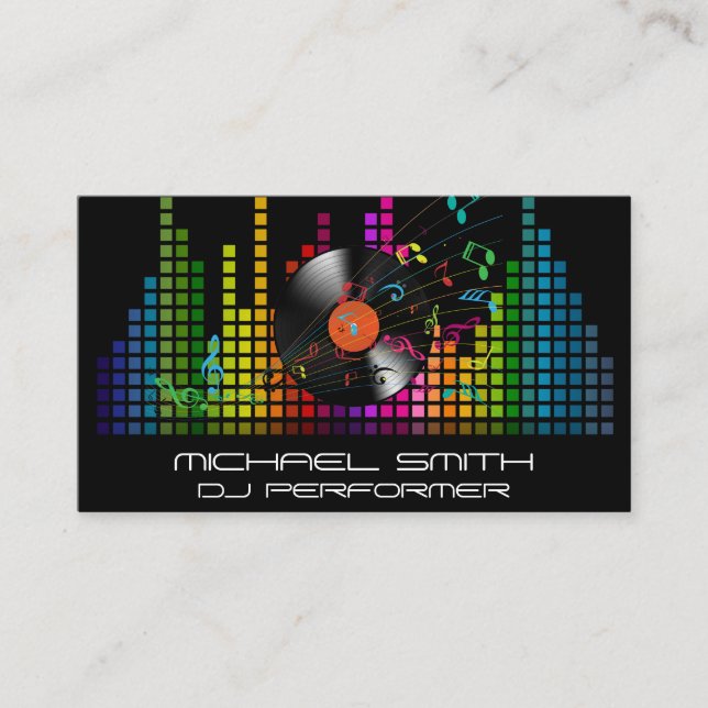 Colorful Sound Bar Equalizer | Musiknoten Visitenkarte (Vorderseite)