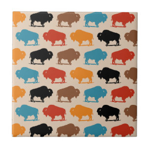 Colorful Southwestern Buffalo Muster Fliese